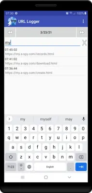 URL Logger android App screenshot 2