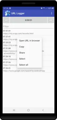 URL Logger android App screenshot 3